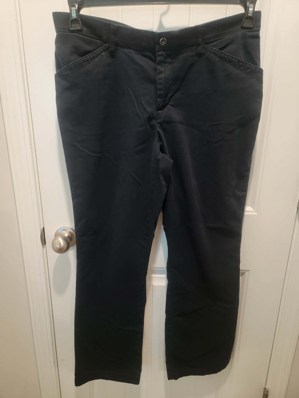 Lee Size 14 Navy Blue Regular Fit Mid Rise Straight Leg Flex Motion 29" Inseam